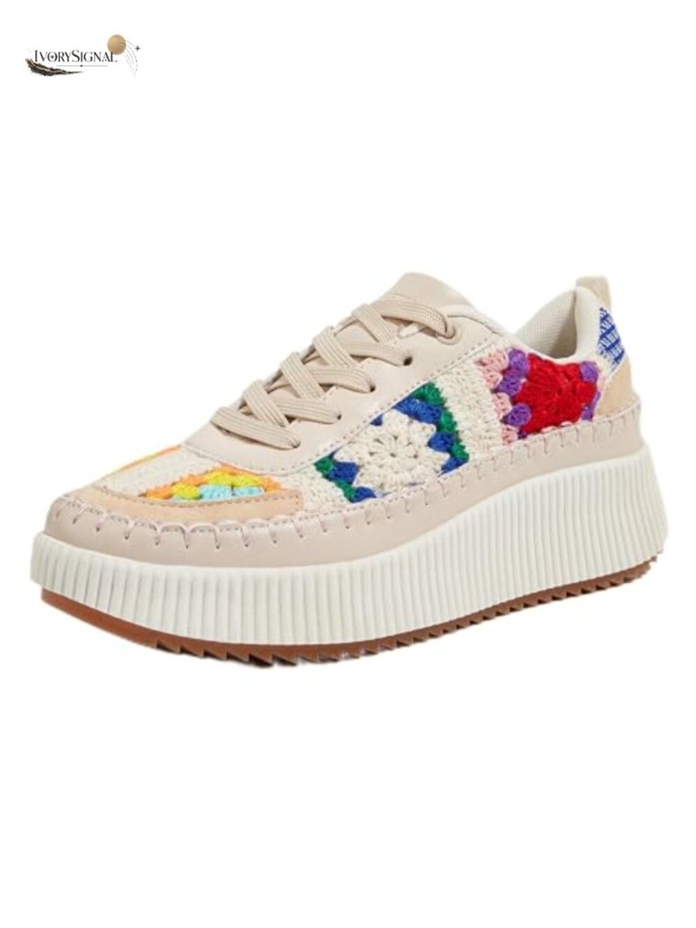 Women's Woven Platform Sneakers Lace-Up Low Top Knit Light Up
